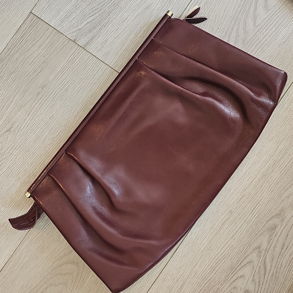 Vintage Burgundy Leather Clutch
